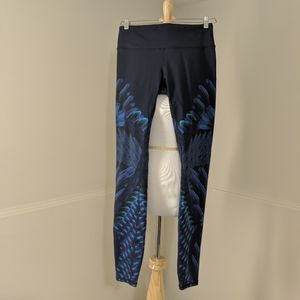 Alo Yoga Blue Peacock Print Leggings